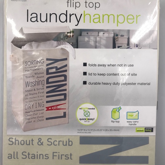 2pack- Smart Design Foldable Laundry Hamper w/Lid - Picture 4 of 5